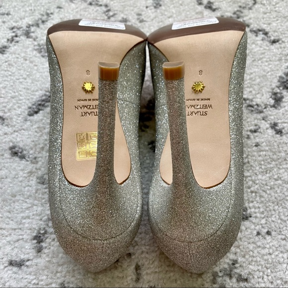 NWT Stuart Weitzman Anny Platino Glitter (refinished) - Picture 12 of 12